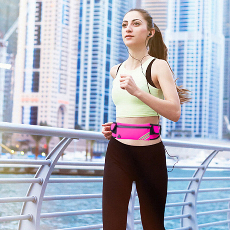 Borseta alergat impermeabila telefon cu suport sticla apa, roz