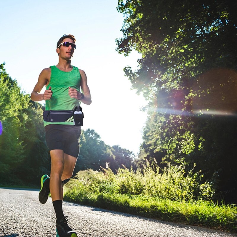 Borseta alergat impermeabila telefon cu suport sticla apa, negru