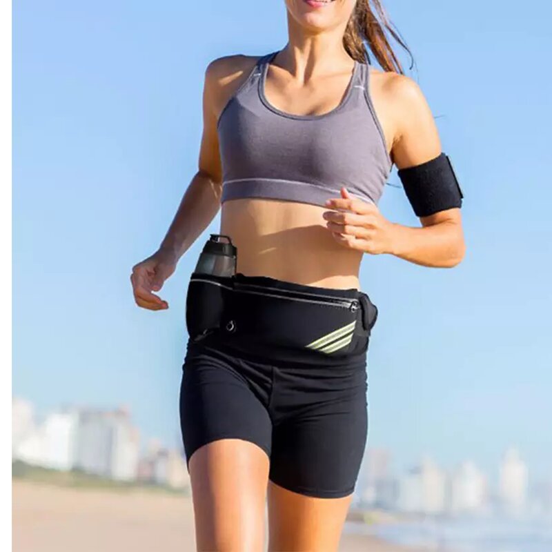 Borseta alergat impermeabila telefon cu suport sticla apa, negru