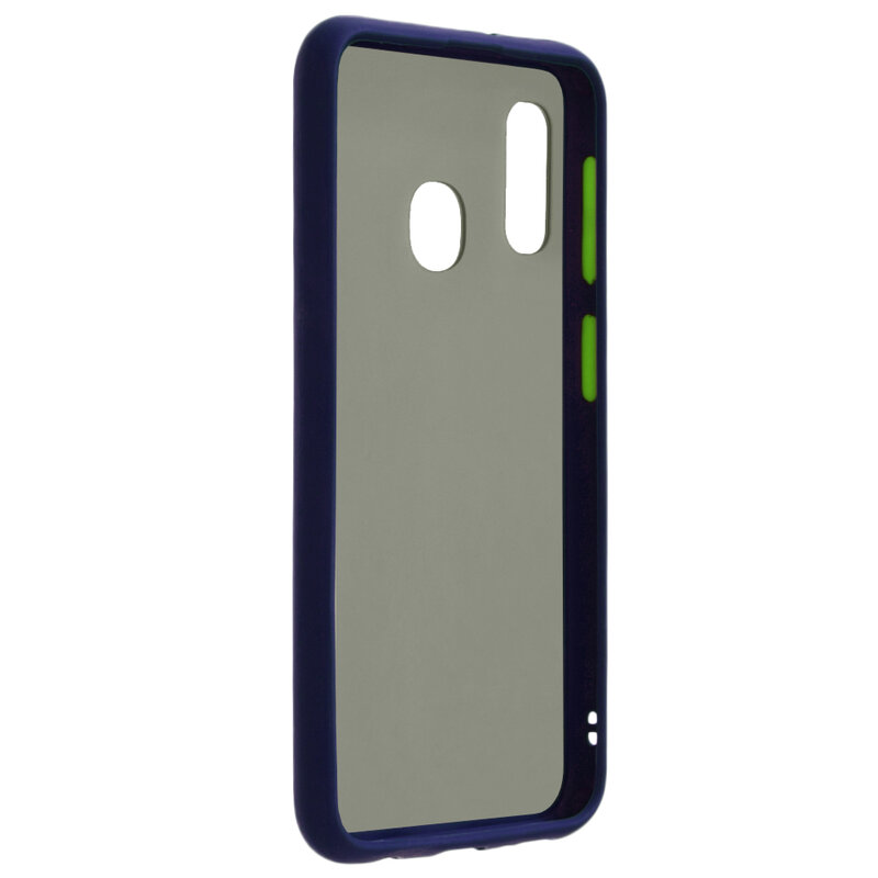 Husa Samsung Galaxy A20e Mobster Chroma Cu Butoane Si Margini Colorate - Albastru