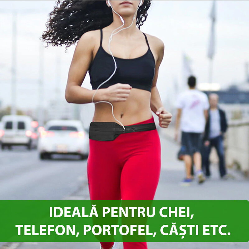 Husa Alergare Tip Curea Jogging Duble Pack Bag - Negru