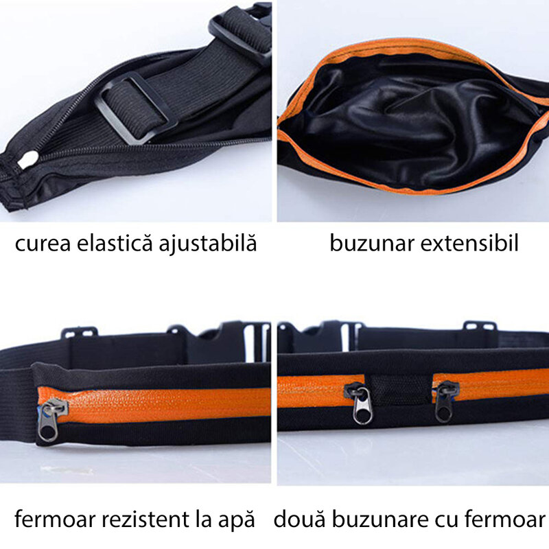Husa Alergare Tip Curea Jogging Duble Pack Bag - Negru