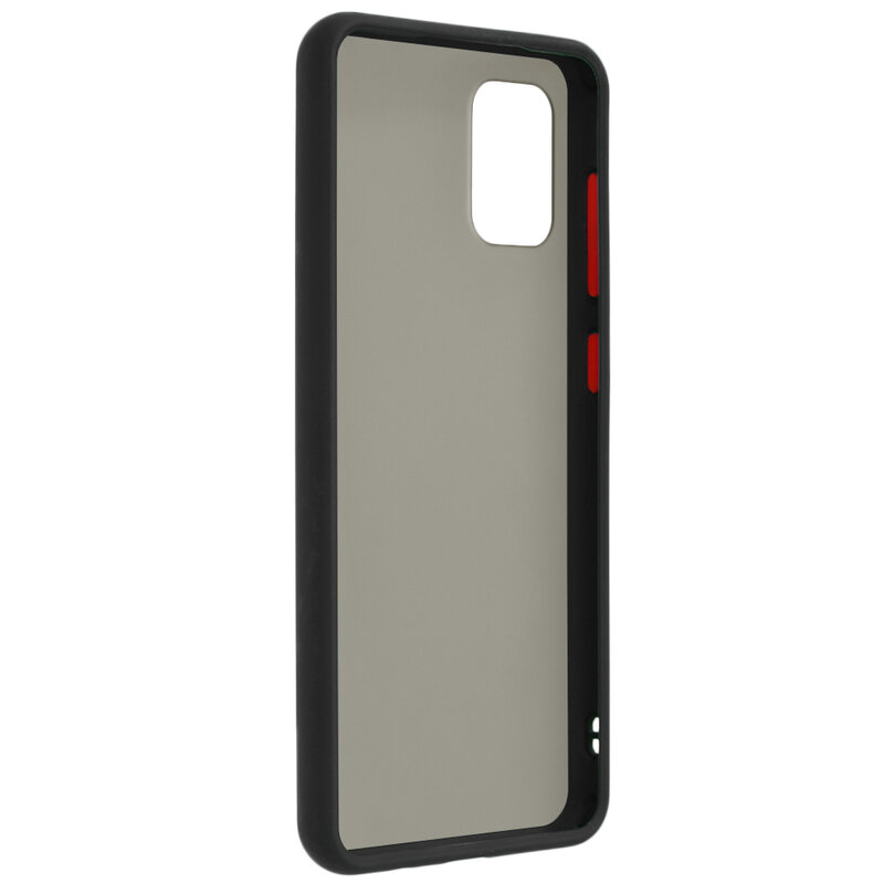Husa Samsung Galaxy A41 Mobster Chroma Cu Butoane Si Margini Colorate - Negru