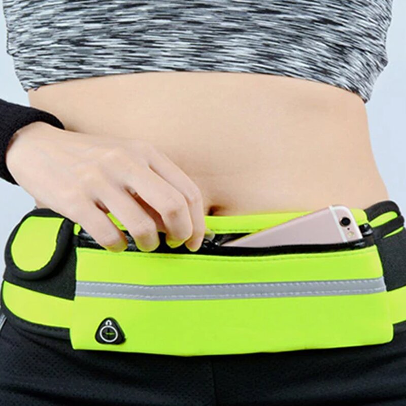 Husa Alergare Tip Curea Jogging Ajustabila Cu Suport Sticla Apa, Telefon, Chei - Verde