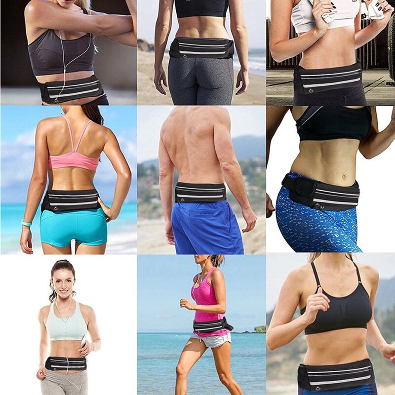 Husa Alergare Tip Curea Jogging Ajustabila Cu Suport Sticla Apa, Telefon, Chei - Verde