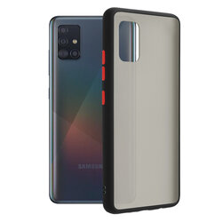 Husa Samsung Galaxy A51 5G Mobster Chroma Cu Butoane Si Margini Colorate - Negru