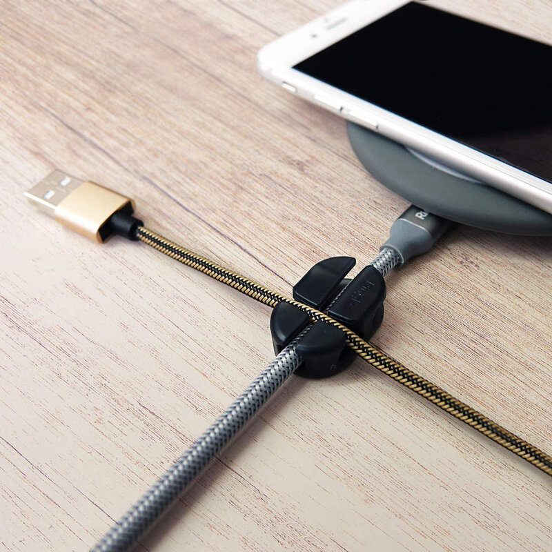 [Pachet 6x] Organizator cabluri birou Ringke, suport chei, negru