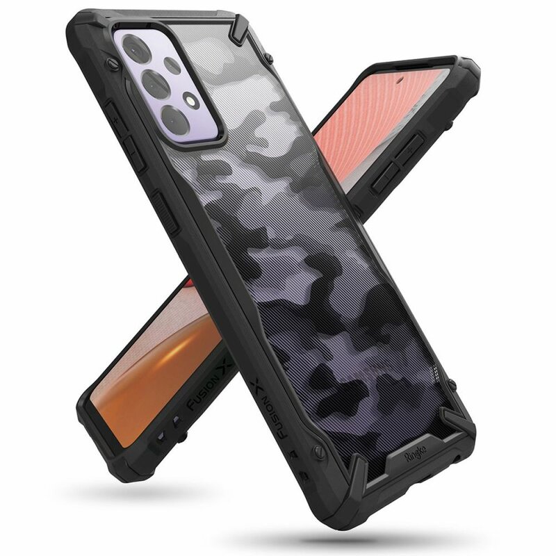 Husa Samsung Galaxy A72 5G Ringke Fusion X Design - Camo Black