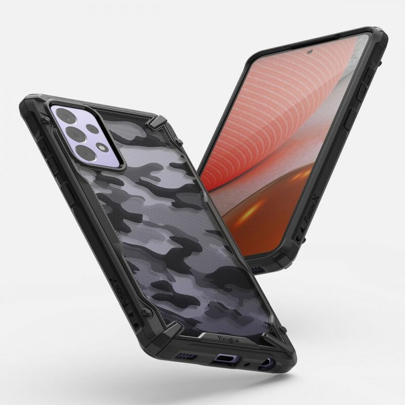 Husa Samsung Galaxy A72 5G Ringke Fusion X Design - Camo Black
