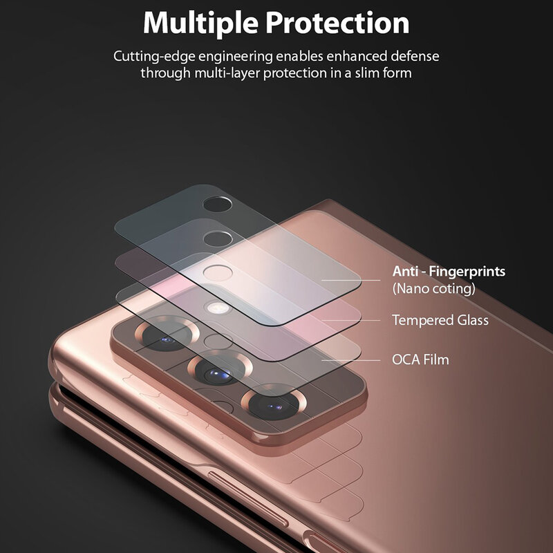 [Pachet 3x] Folie Sticla Camera Samsung Galaxy Z Fold2 5G Ringke Invisible Defender Rear Tempered - Clear