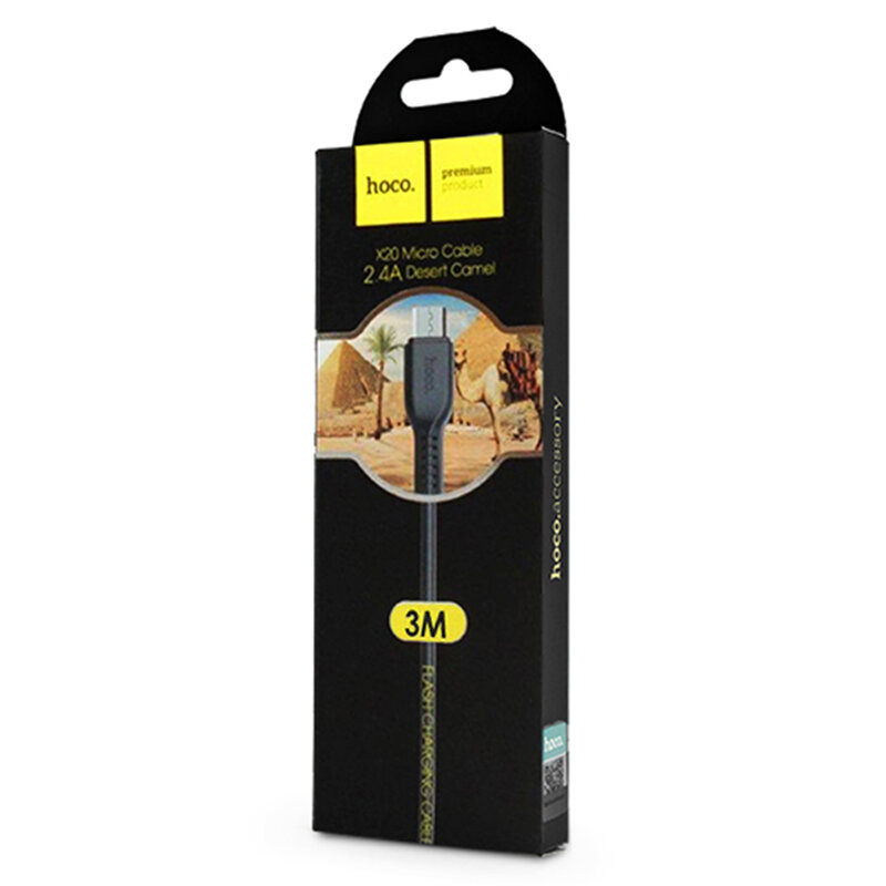 Cablu de date Flash Charging Micro-USB Hoco  X20 1M 2.4A, negru