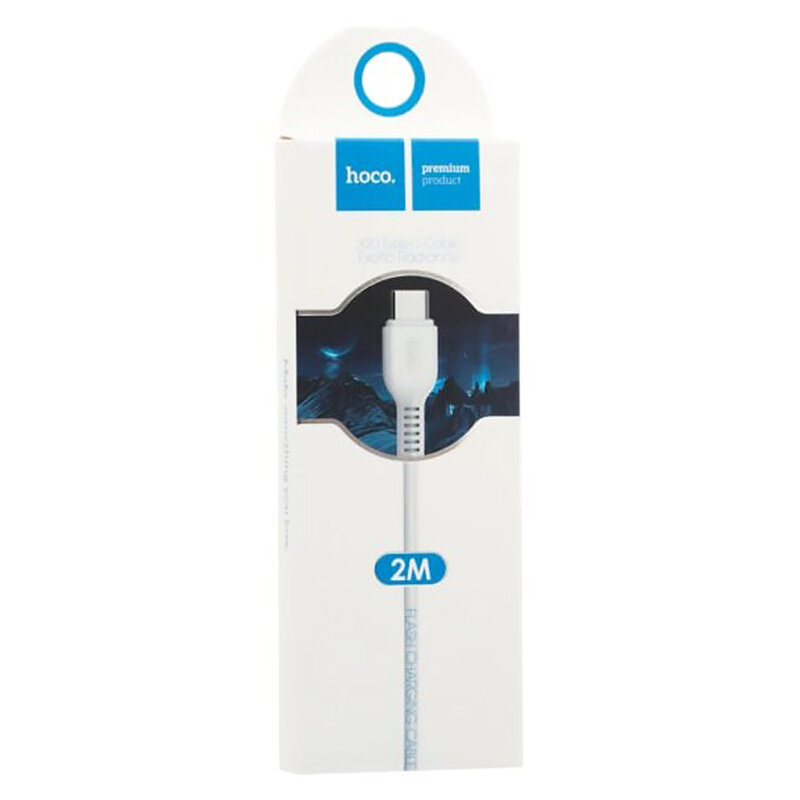 Cablu de date Flash Charging Type-C Hoco X20 2M 2.4A, alb