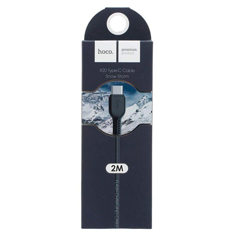 Cablu de date Flash Charging 3A Type-C Hoco X20, 2m, negru