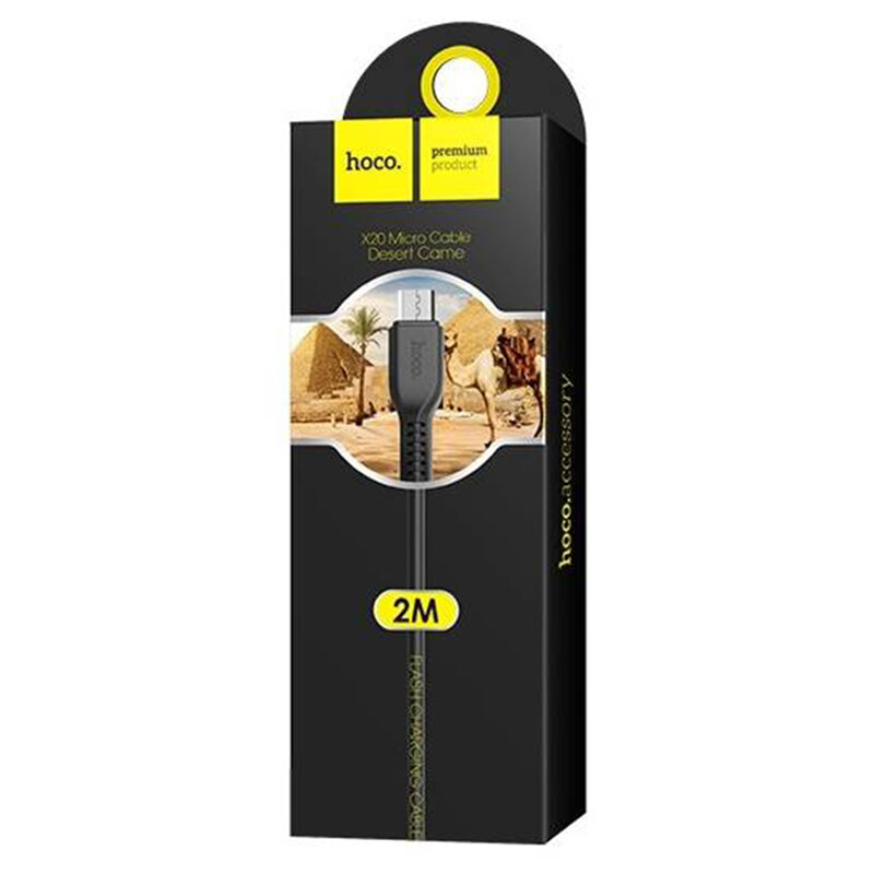 Cablu de date Flash Charging Micro-USB Hoco X20 2M 2A, negru
