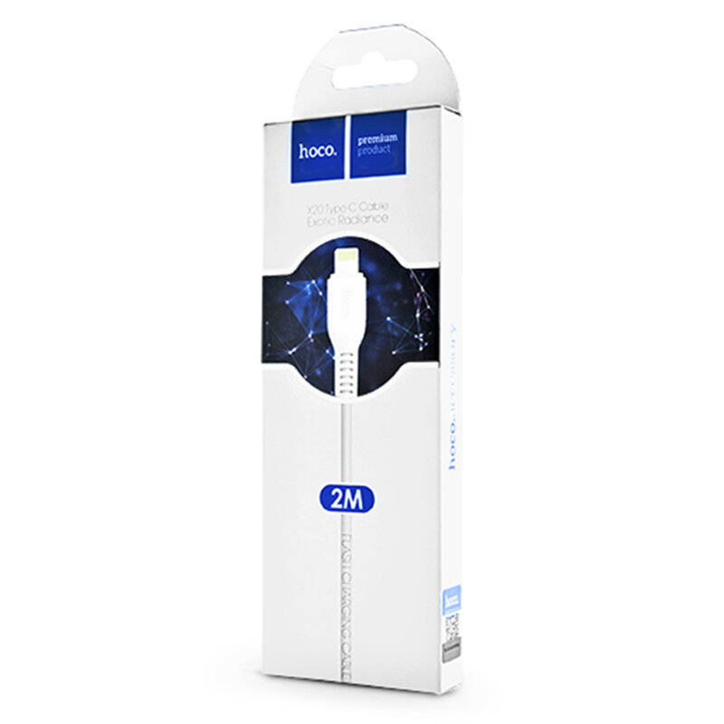 Cablu de date Flash Charging Lightning Hoco X20 2M 2.4A, alb