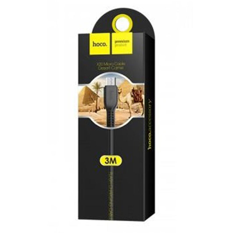 Cablu de date Flash Charging Micro-USB Hoco X20 3M 2A, negru