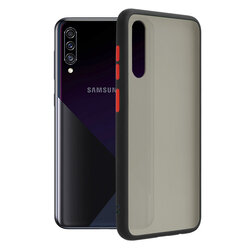 Husa Samsung Galaxy A30s Mobster Chroma Cu Butoane Si Margini Colorate - Negru