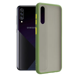 Husa Samsung Galaxy A30s Mobster Chroma Cu Butoane Si Margini Colorate - Verde Deschis