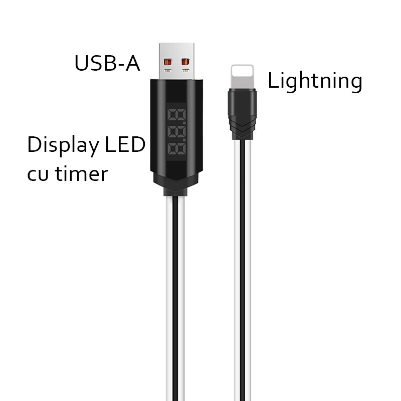 Cablu de date Lightning Hoco U29 1.2M 2.0A - Alb