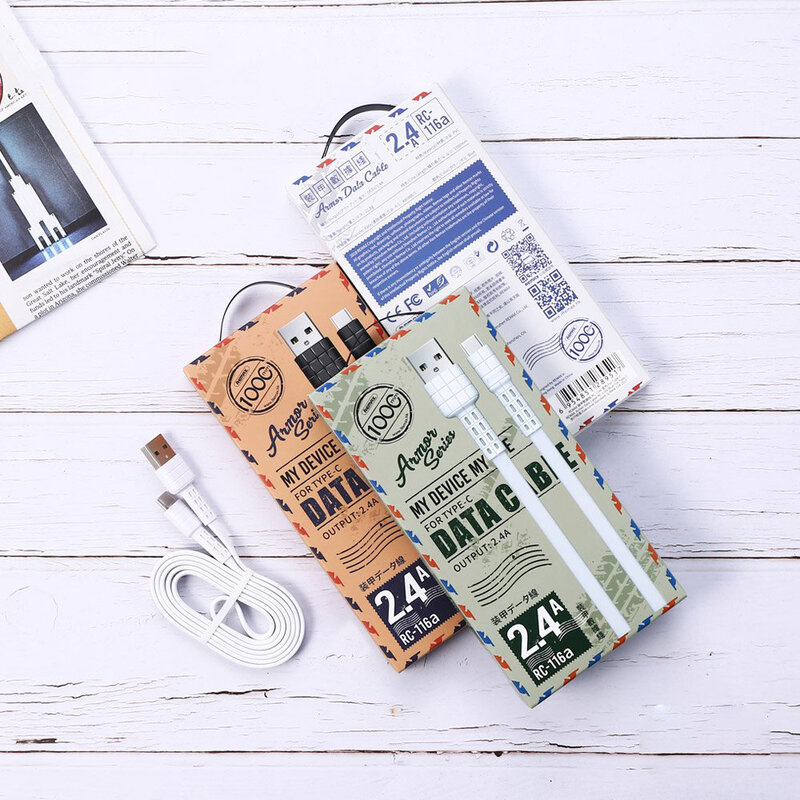 Cablu de date Type-C Remax RC-116a 1M 2.4A - Albastru