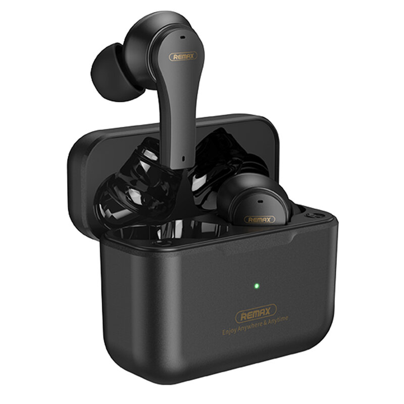 Casti wireless Remax TWS-27, earbuds, Bluetooth, negru