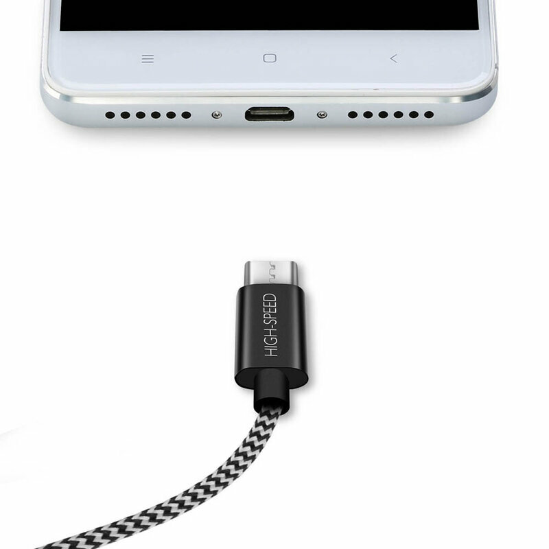 Cablu de date Dux Ducis K-One USB la Micro-USB, 25cm, 2.1A, alb-negru