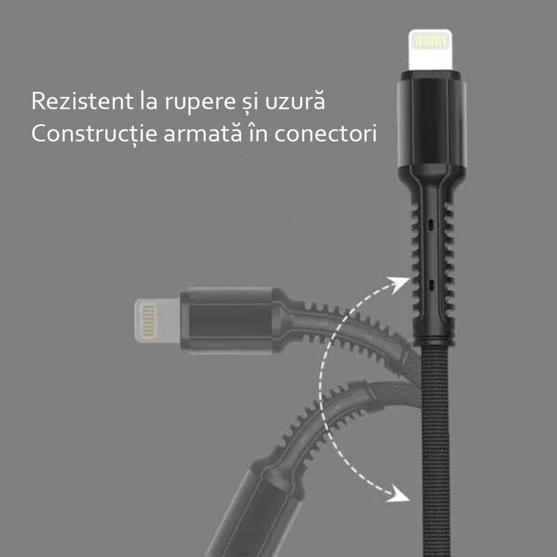 Cablu de date Lightning LDNIO LS63 100CM 2.4A - Negru