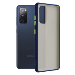Husa Samsung Galaxy S20 FE Mobster Chroma Cu Butoane Si Margini Colorate - Albastru