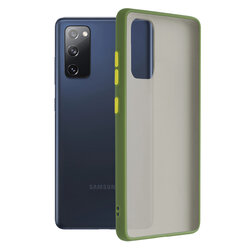 Husa Samsung Galaxy S20 FE Mobster Chroma Cu Butoane Si Margini Colorate - Verde Deschis