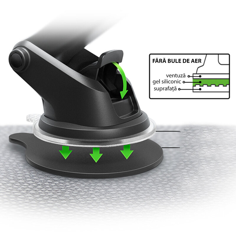 Suport telefon auto IOttie EOT wireless pentru bord, parbriz, negru