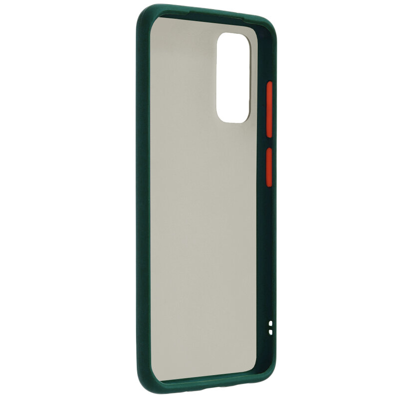 Husa Samsung Galaxy S20 5G Mobster Chroma Cu Butoane Si Margini Colorate - Verde Inchis
