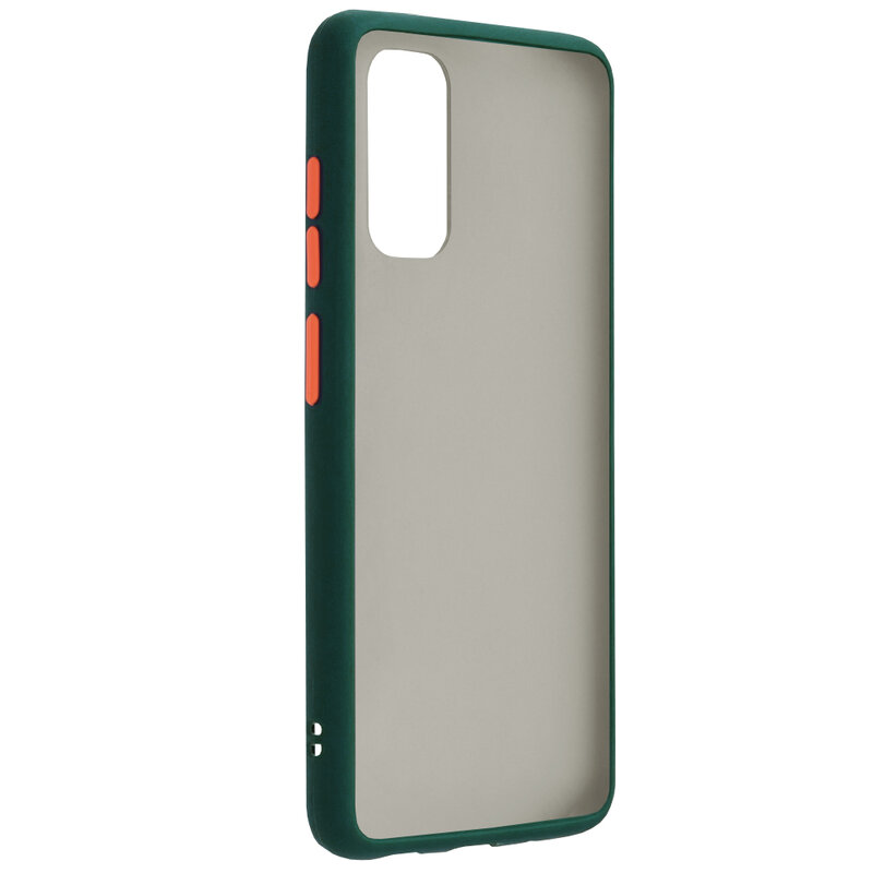 Husa Samsung Galaxy S20 5G Mobster Chroma Cu Butoane Si Margini Colorate - Verde Inchis