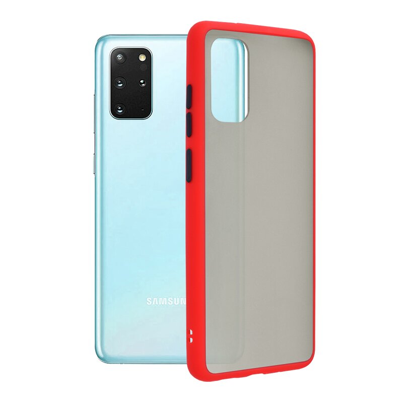 Husa Samsung Galaxy S20 Plus Mobster Chroma Cu Butoane Si Margini Colorate - Rosu