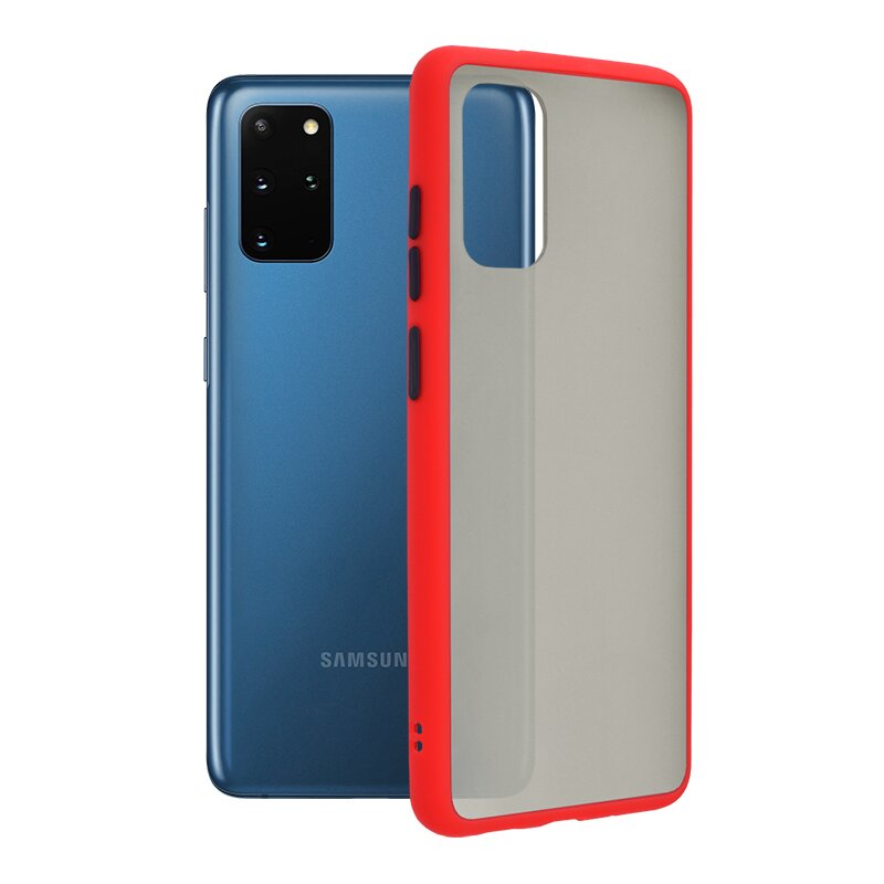 Husa Samsung Galaxy S20 Plus 5G Mobster Chroma Cu Butoane Si Margini Colorate - Rosu