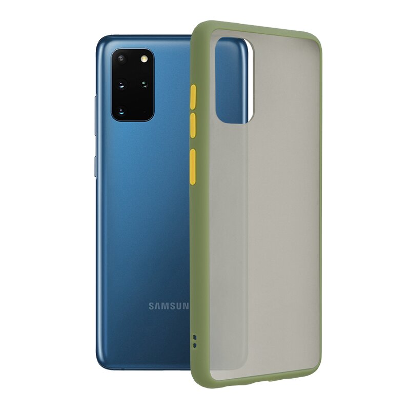 Husa Samsung Galaxy S20 Plus 5G Mobster Chroma Cu Butoane Si Margini Colorate - Verde Deschis