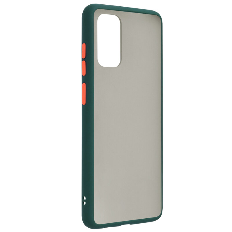 Husa Samsung Galaxy S20 Plus 5G Mobster Chroma Cu Butoane Si Margini Colorate - Verde Inchis