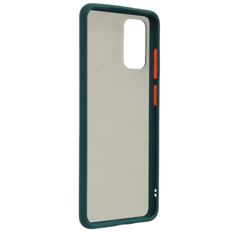 Husa Samsung Galaxy S20 Plus 5G Mobster Chroma Cu Butoane Si Margini Colorate - Verde Inchis