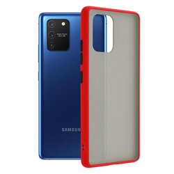 Husa Samsung Galaxy S10 Lite Mobster Chroma Cu Butoane Si Margini Colorate - Rosu