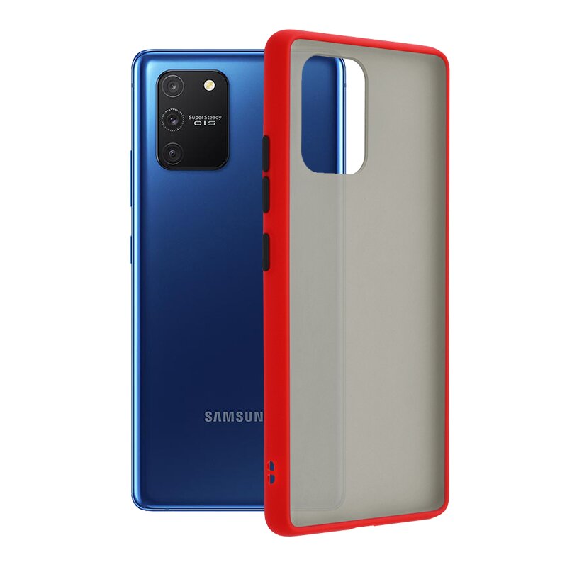 Husa Samsung Galaxy S10 Lite Mobster Chroma Cu Butoane Si Margini Colorate - Rosu