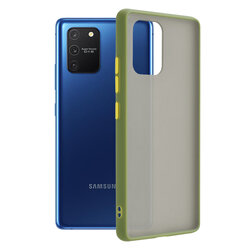 Husa Samsung Galaxy S10 Lite Mobster Chroma Cu Butoane Si Margini Colorate - Verde Deschis