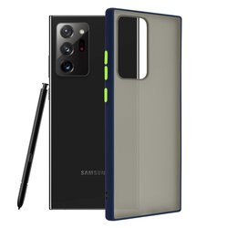 Husa Samsung Galaxy Note 20 Ultra 5G Mobster Chroma Cu Butoane Si Margini Colorate - Albastru
