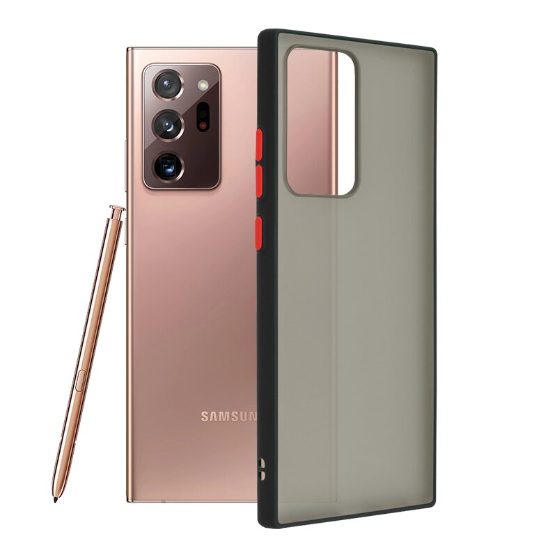 Husa Samsung Galaxy Note 20 Ultra Mobster Chroma Cu Butoane Si Margini Colorate - Negru