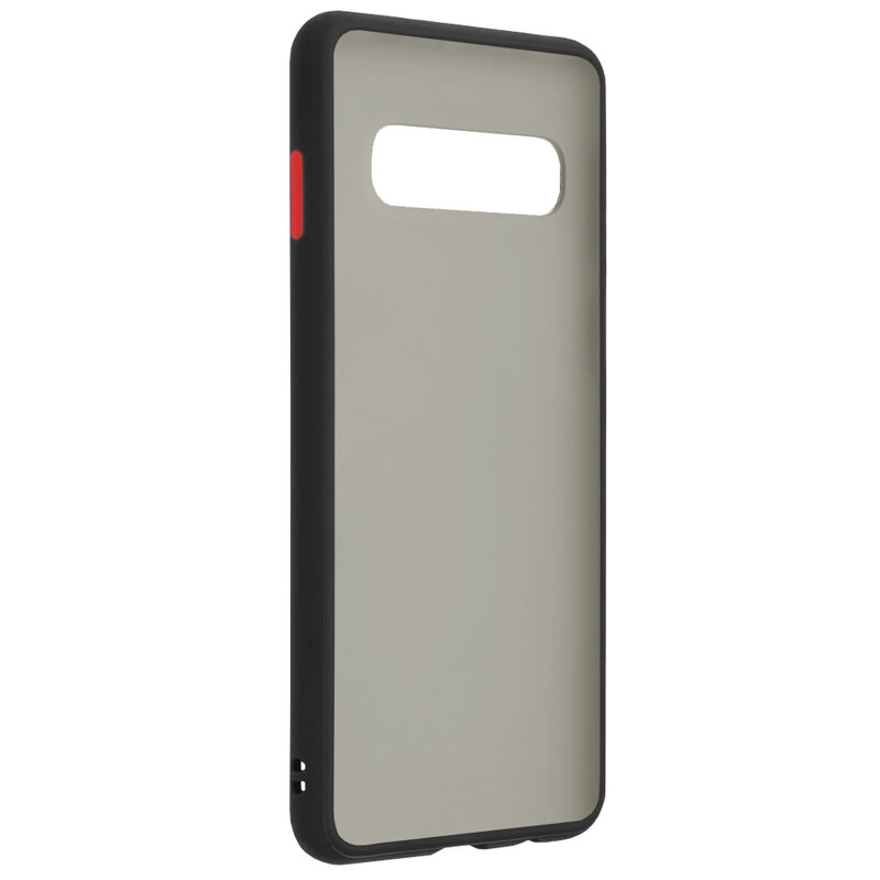 Husa Samsung Galaxy S10 Mobster Chroma Cu Butoane Si Margini Colorate - Negru