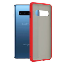 Husa Samsung Galaxy S10 Mobster Chroma Cu Butoane Si Margini Colorate - Rosu
