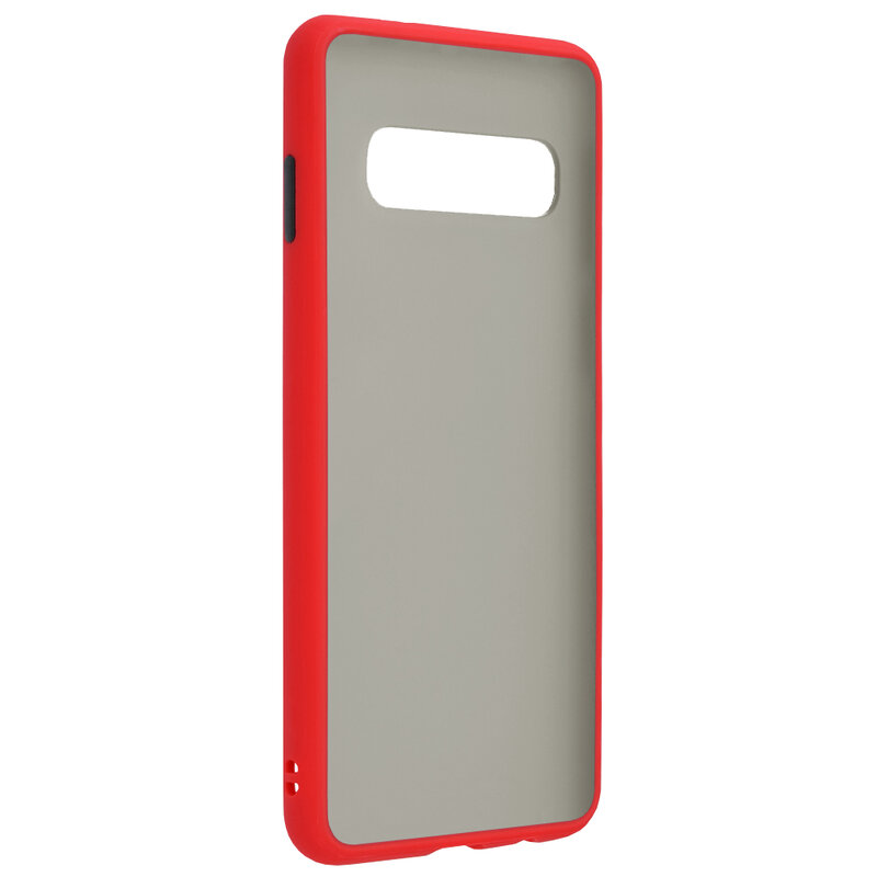 Husa Samsung Galaxy S10 Mobster Chroma Cu Butoane Si Margini Colorate - Rosu