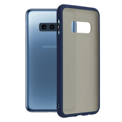 Husa Samsung Galaxy S10e Mobster Chroma Cu Butoane Si Margini Colorate - Albastru