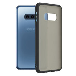 Husa Samsung Galaxy S10e Mobster Chroma Cu Butoane Si Margini Colorate - Negru