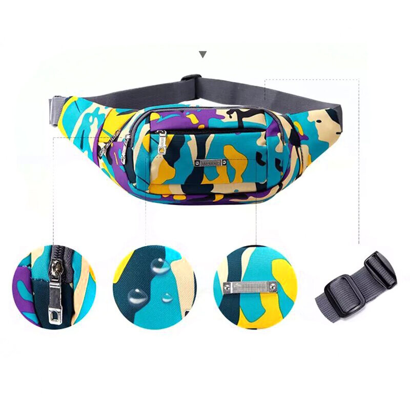 Borseta Sport Multifunctionala Army Camouflage Bag Cu 3 Buzunare - Purple