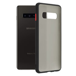 Husa Samsung Galaxy S10 Plus Mobster Chroma Cu Butoane Si Margini Colorate - Negru