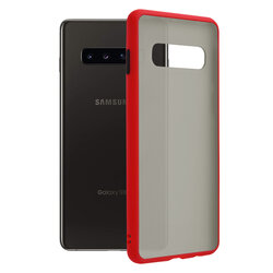 Husa Samsung Galaxy S10 Plus Mobster Chroma Cu Butoane Si Margini Colorate - Rosu